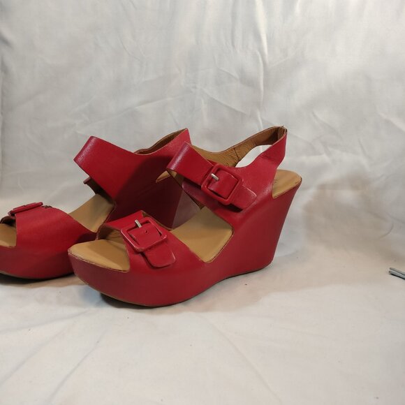 Kork-Ease Susie Wedge Platform Sandals in Red - Picture 7 of 12